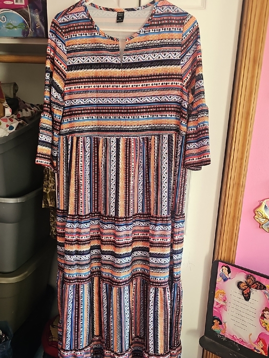 Emery Rose Dresses & Skirts - Striped Tribal Maxi Dress in Multicolor
